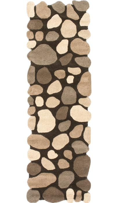 Handmade Wool Pebbles Cobblestone Area Rug Natural Design
