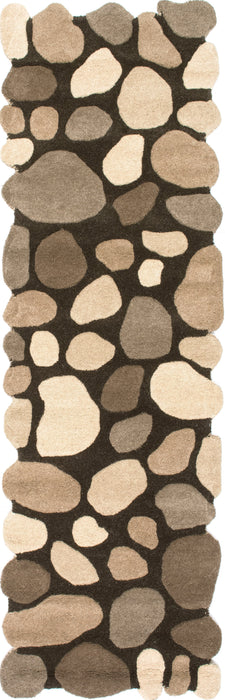 Handmade Wool Pebbles Cobblestone Area Rug Natural Design