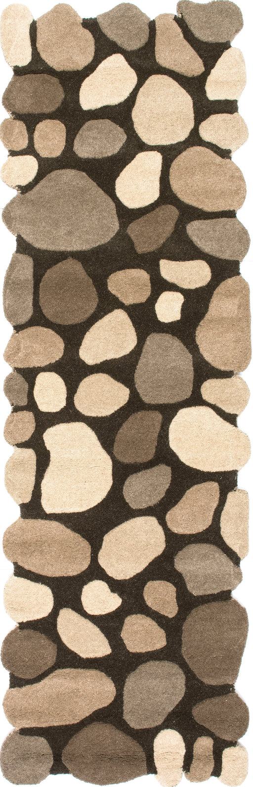 Handmade Wool Pebbles Cobblestone Area Rug Natural Design