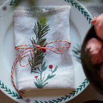 Handprinted 100% Linen Napkin 35x35 cm