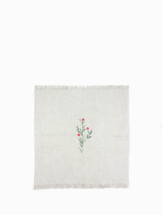 Handprinted 100% Linen Napkin 35x35 cm