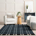 Handwoven Black Plaid Fringed Area Rug 150x90 cm