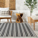 Handwoven Black Stripe Indoor Outdoor Rug 160x230 cm