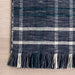 Handwoven Blue Plaid Fringed Area Rug 150x90 cm