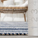 Handwoven Blue Striped Rug for Indoor and Outdoor Use