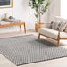 Handwoven Cotton Rug With Diamond Pattern In Black 120x180 cm