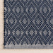 Handwoven Cotton Rug in Blue with Geometric Design