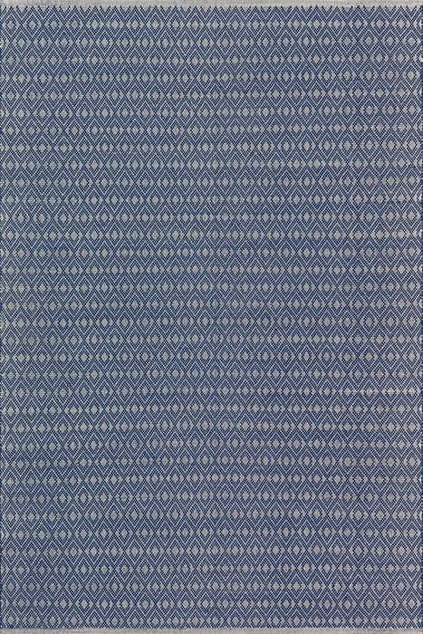 Handwoven Cotton Rug in Blue with Geometric Design