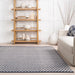 Handwoven Cotton Rug with Diamond Pattern in Grey