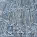 Handgeweven denimblauw geometrisch vloerkleed 100% gerecycled materiaal