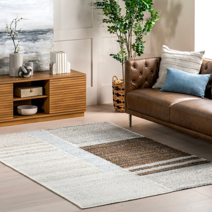 Handwoven Geometric Rug 120x180 cm Ivory