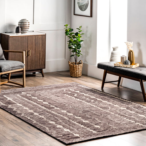 Handwoven Grey Area Rug 160cm for Living Room Decor