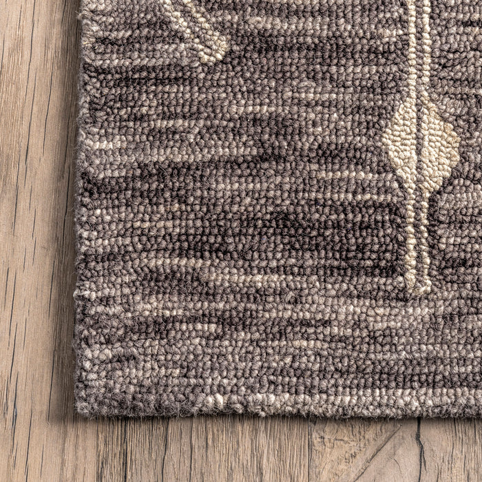 Handwoven Grey Area Rug 160cm for Living Room Decor