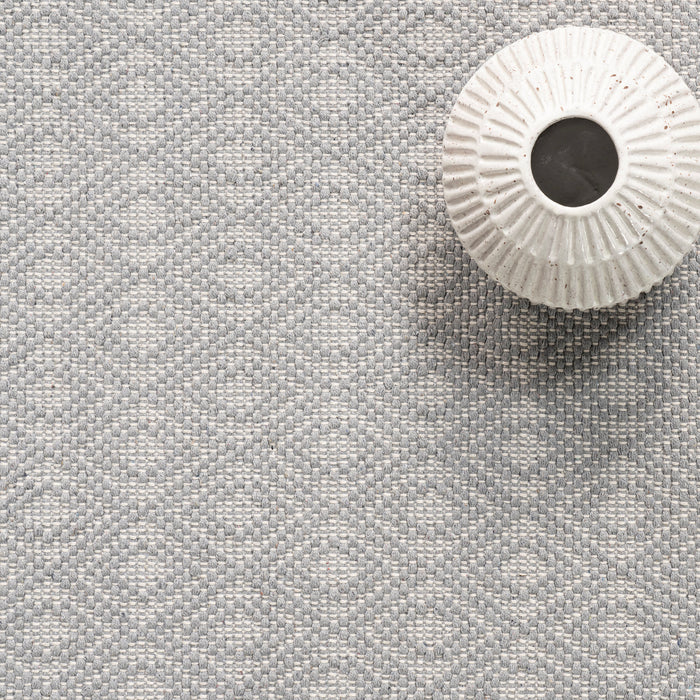 Handwoven Grey Cotton Rug With Geometric Design 170x240 cm