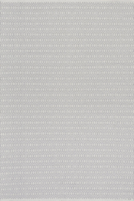 Handwoven Grey Cotton Rug With Geometric Design