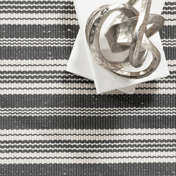 Handwoven Grey Stripe Indoor Outdoor Rug 150x90 cm