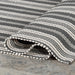 Handwoven Grey Stripe Indoor Outdoor Rug 150x90 cm