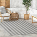 Handwoven Grey Stripe Indoor Outdoor Rug 150x90 cm