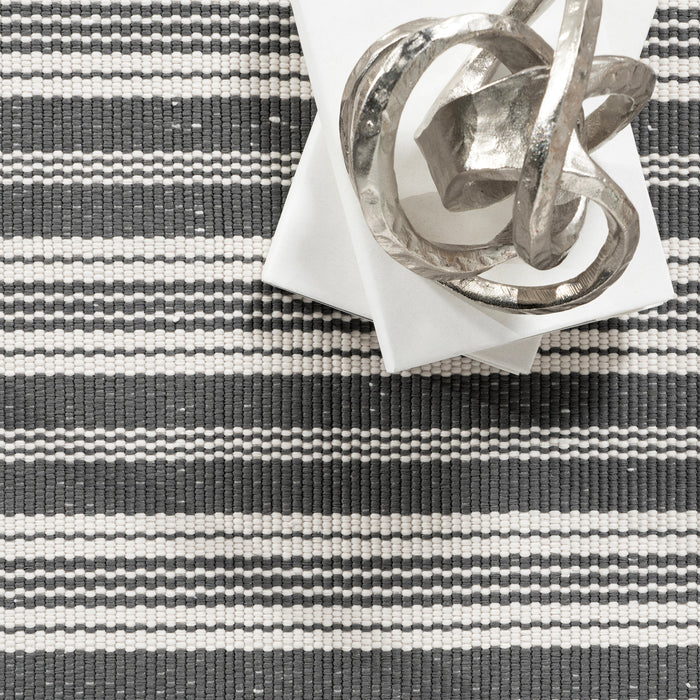 Handwoven Grey Stripe Indoor Outdoor Rug 160x230 cm