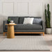 Handwoven Grey Striped Area Rug for Living Room