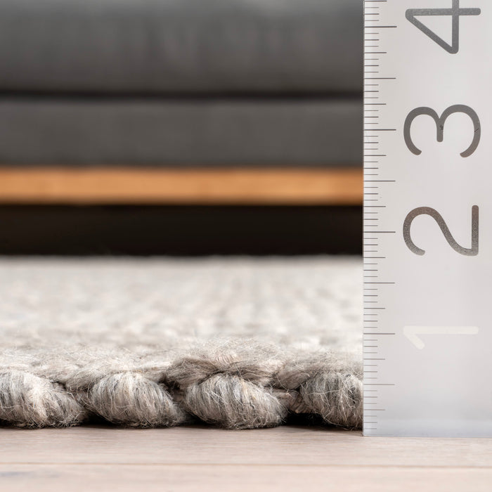 Handwoven Grey Striped Area Rug for Living Room