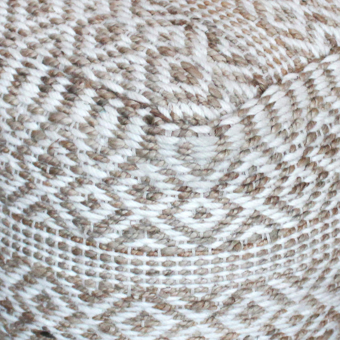 Handwoven Hemp And Wool Pouf For Seating And Foot Rest