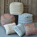 Handwoven Hemp And Wool Pouf For Seating And Foot Rest