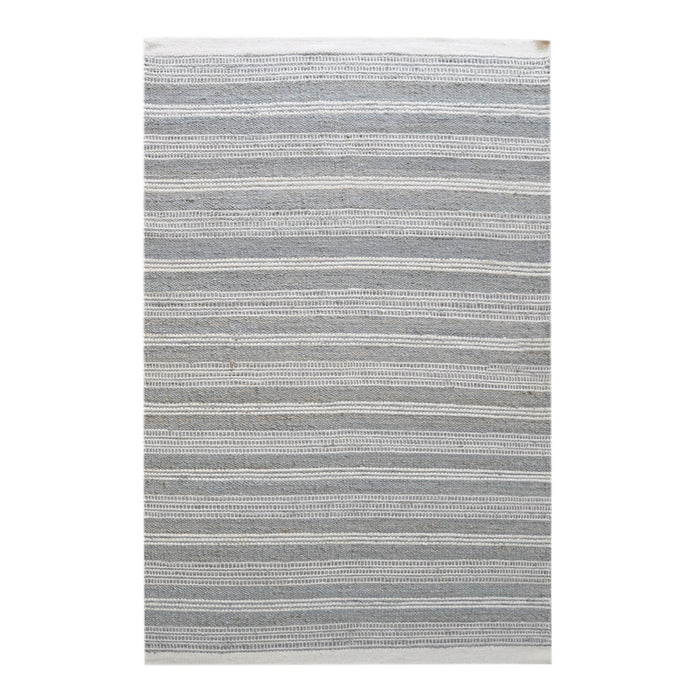 Handwoven Hemp And Wool Rug For Minimalist Living Space