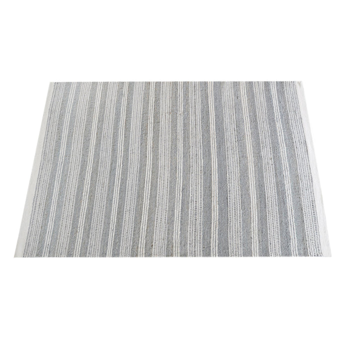 Handwoven Hemp And Wool Rug For Minimalist Living Space