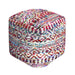 Handwoven Hemp Pouf With Recycled Materials In Three Colors