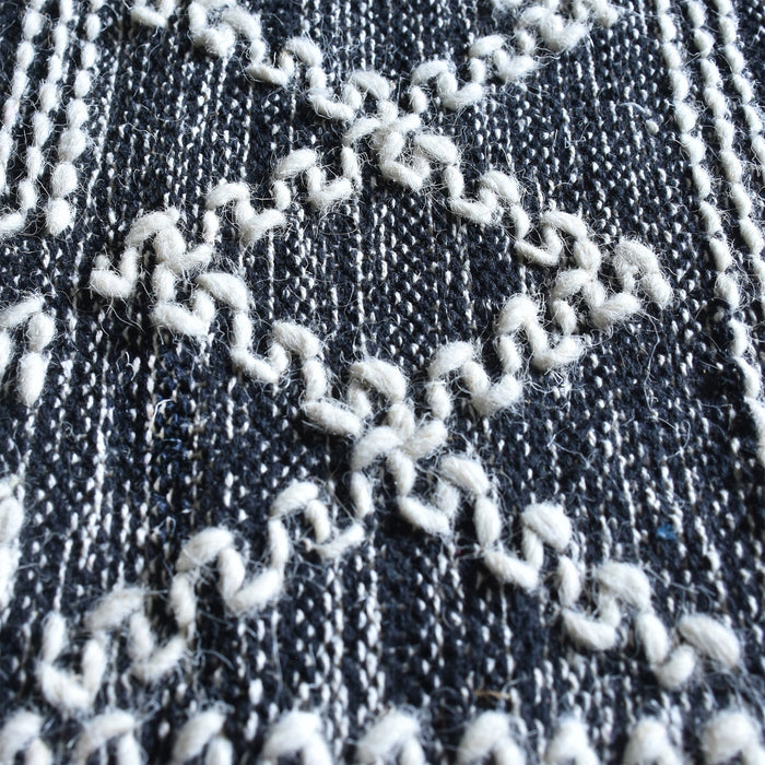 Handwoven Ivory Charcoal Wool Cotton Indoor Outdoor Rug