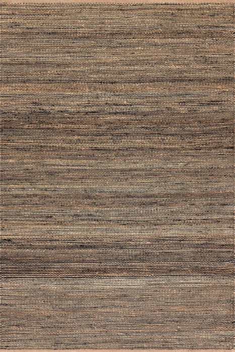 Handwoven Jute Area Rug 120x180 cm Black Striped Design