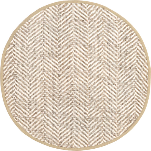 Håndvevd jute Chevron Area Rug 120x180 cm Off White