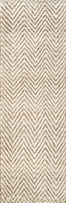 Handgeweven jute chevron vloerkleed 60x90 cm gebroken wit