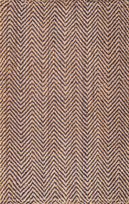 Handwwen Jute Chevron Rug 160x230 cm marineblå