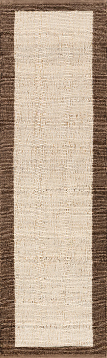 Tappeto in cotone iuta intrecciato a mano 90x150 cm Marrone