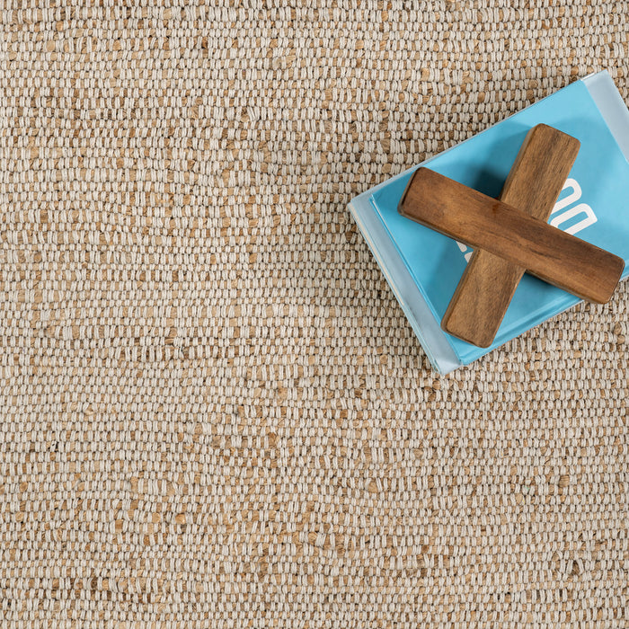 Handwoven Jute Cotton Rug in Blue for Natural Home Decor