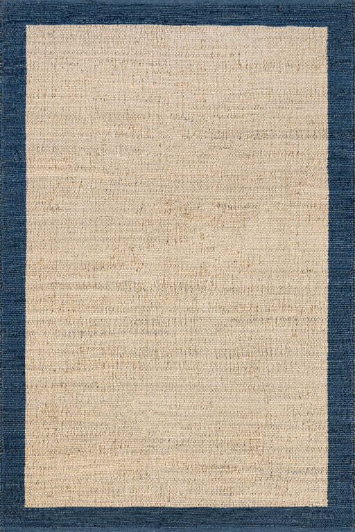 Handgeweven jute katoenen vloerkleed in blauw voor natuurlijk Home 