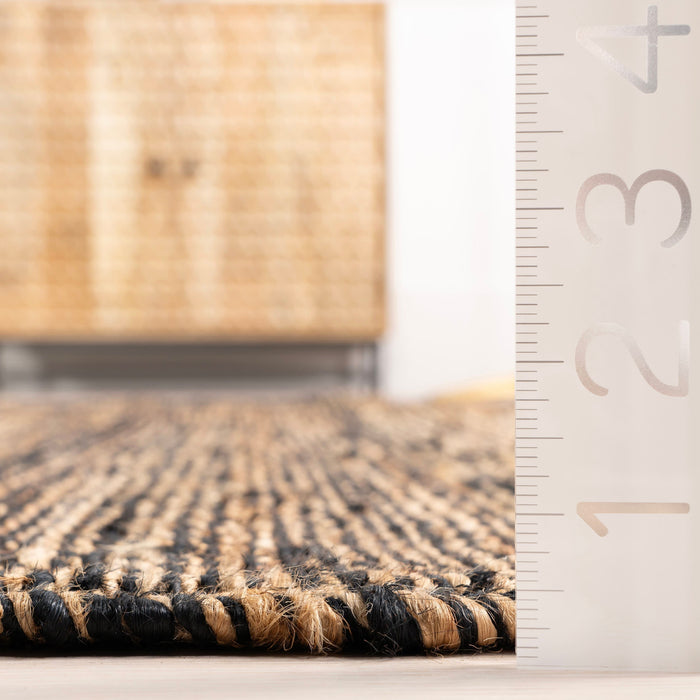 Handwoven Jute Rug With Black Stripes 120x180 cm