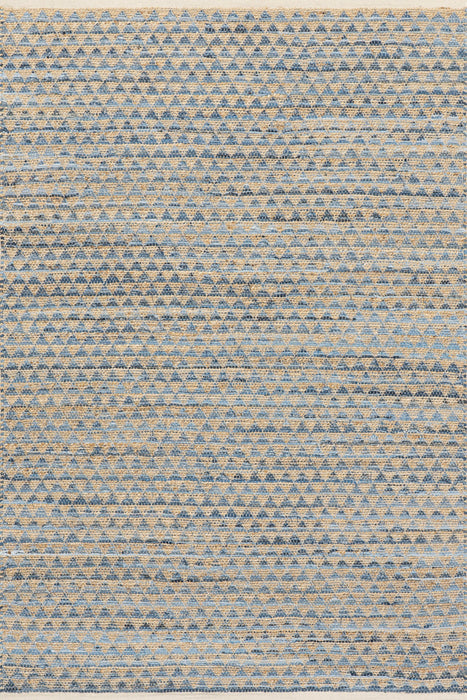 Handgeweven driehoekig vloerkleed van jute in blauw 140x200 cm