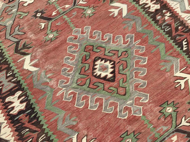 Handwoven Kilim Rug 249cm x 156cm Vintage Striped Design