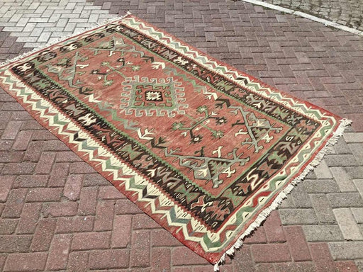 Handwoven Kilim Rug 249cm x 156cm Vintage Striped Design