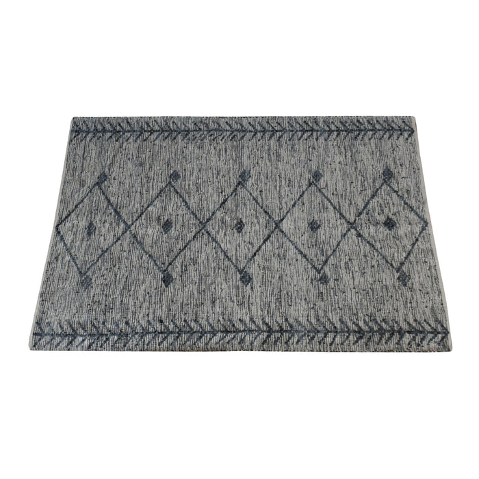 Handwoven Leather Diamond Pattern Rug