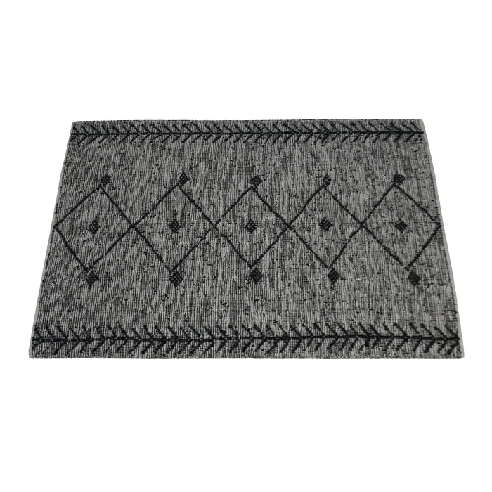 Handwoven Leather Diamond Pattern Rug