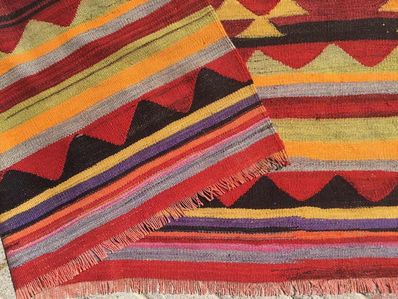 Tappeto Kilim multicolore tessuto a mano 315 cm x 167 cm