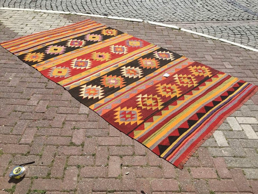 Χειροποίητα πολύχρωμα kilim χαλί 315cm x 167cm