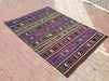 Handwoven Striped Kilim Rug 208 cm x 147 cm Vintage Design