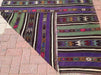 Handwoven Striped Kilim Rug 208 cm x 147 cm Vintage Design