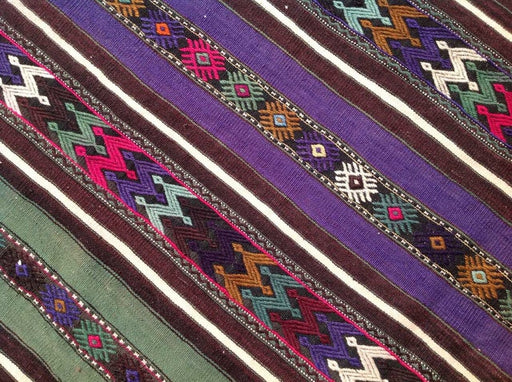 Handwoven Striped Kilim Rug 208 cm x 147 cm Vintage Design