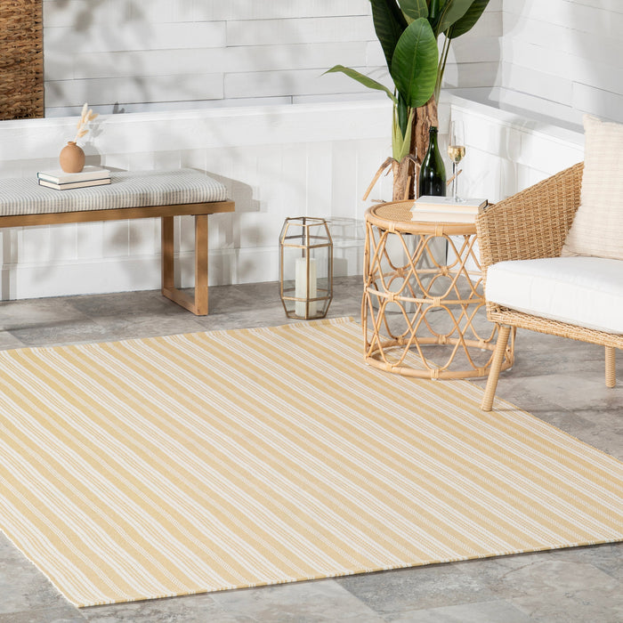 Handwoven Striped Rug for Indoor and Outdoor Use 120x180 cm